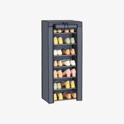 The Range SONGMICS 7-Tier Fabric Shoe Rack with Cover - Grey