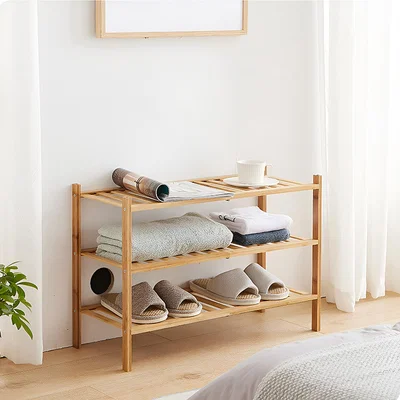 The Range Triple Tier Bamboo Shoe Rack - Natural