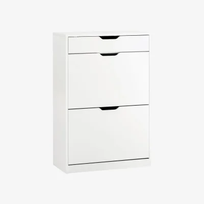 The Range 2 Flip-drawers 1 Pull Out Drawer Shoe Cabinet - White