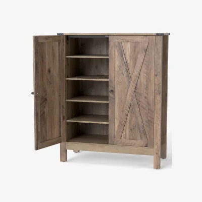 The Range 6-Tier Farmhouse Shoe Storage Organizer - Brown