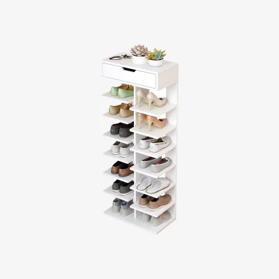 The Range 8 Tier Space Saving Household Shoe Rack - White