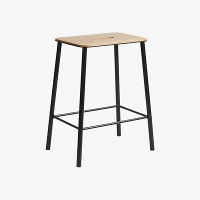 Amara Frama - Adam Stool - Oak/Black - 50cm