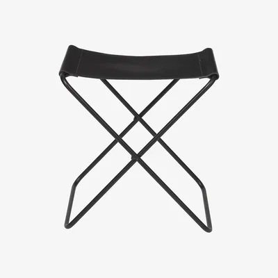 Amara Nola Stool - Leather/Iron - Black