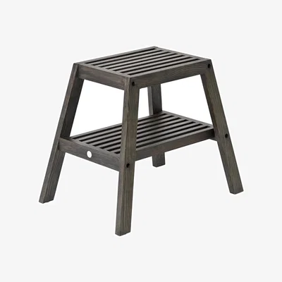 Amara Slatted Stool - Dark Oak