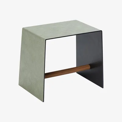 Amara LIND DNA - Leather Stool - Hippo Olive Green