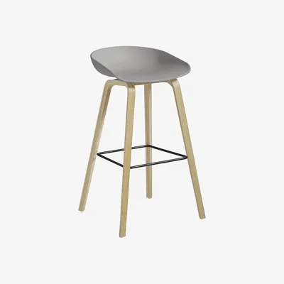 Amara HAY - Oak Stool - Matt Grey/Black - High