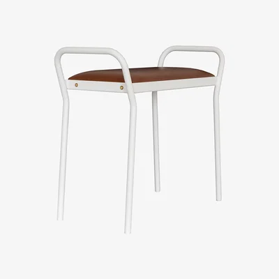 Amara Maze Interiors - Anyone Stool - White/Vintage Cognac