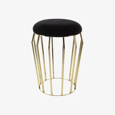 Amara Luxe - Black Velvet Stool