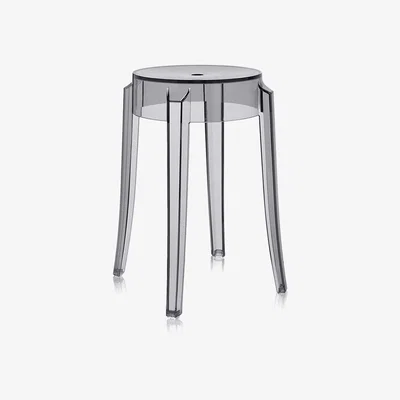 Amara Kartell - Charles Ghost Stool - Smoke Grey - 46cm