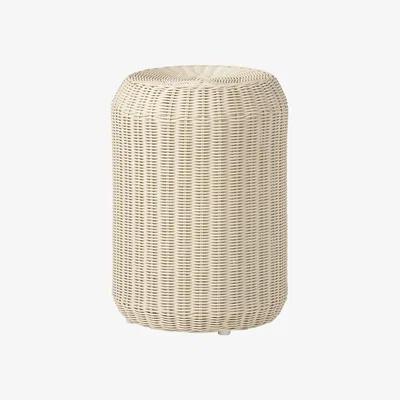 Amara Made Goods - Jareth Rattan Stool - White