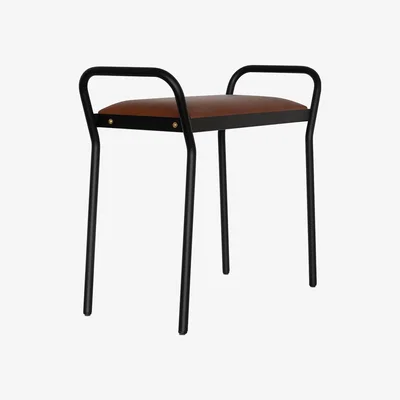 Amara Maze Interiors - Anyone Stool - Black/Vintage Cognac