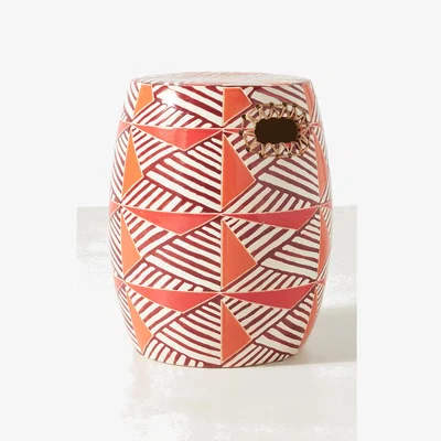 Anthropologie Geometrics Ceramic Stool