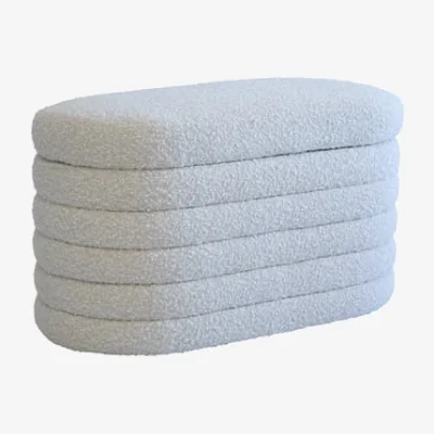 Andrew Martin Ofali Storage Ottoman, Stool, White - Andrew Martin Other Fabric