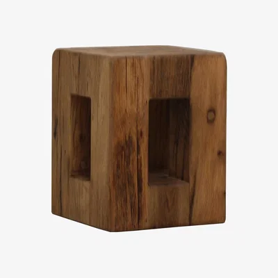 Barker and Stonehouse Hewn Stool 35x35x45cm, Brown Oak | Barker & Stonehouse
