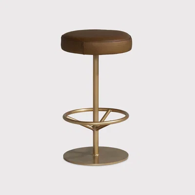 Barker and Stonehouse Pure Furniture Jett Counter Stool With Brass Antique Frame, Green | Barker & Stonehouse