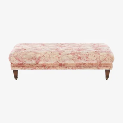 Barker and Stonehouse Blackwell Small Button Stool, Pink Fabric | Barker & Stonehouse