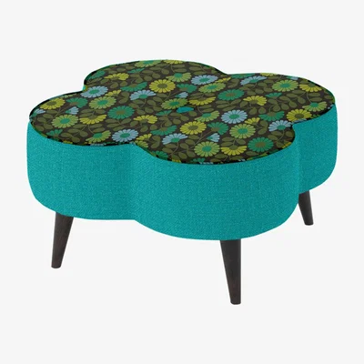 Barker and Stonehouse Orla Kiely Daisy Large Stool, Blue Fabric | Barker & Stonehouse