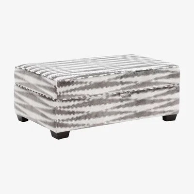 Barker and Stonehouse Borelly Large Storage Stool, Grey Fabric | Barker & Stonehouse