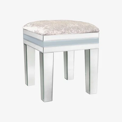 Barker and Stonehouse Quartz Dressing Table Stool, Grey Glass and Mirror
