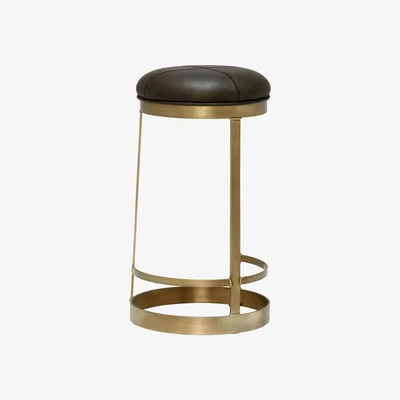 Barker and Stonehouse Vesper Counter Stool, Laguna Matt and Antique Brass