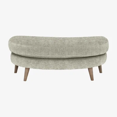 Barker and Stonehouse Myers Oval Cuddler Stool, Silver Fabric | Barker & Stonehouse