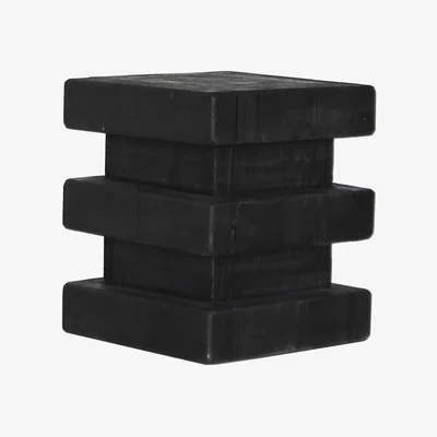 Barker and Stonehouse Wicken Stool 35x35x40cm, Black Wood | Barker & Stonehouse