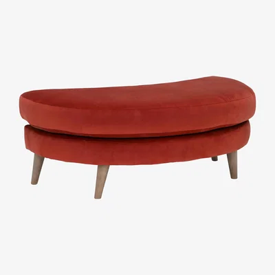 Barker and Stonehouse Myers Oval Cuddler Stool, Red Fabric | Barker & Stonehouse