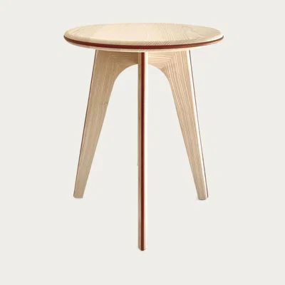 Bombinate.com Bleached Ash Stool - Leather Outline