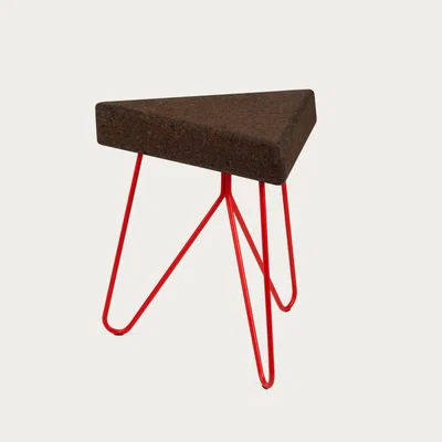 Bombinate.com Expanded Cork and Red Legs Três Stool/Table