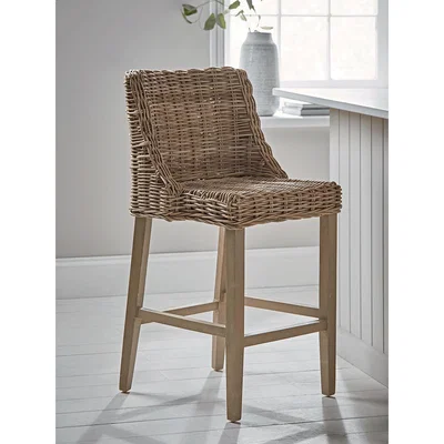 Cox and Cox Round Rattan Counter Stool