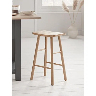 Cox and Cox NEW Oak Curved Topped Counter Stool - Natural