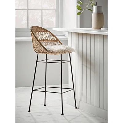Cox and Cox Rounded Wicker Counter Stool