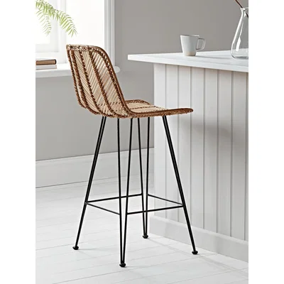 Cox and Cox Chevron Flat Rattan Counter Stool