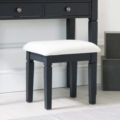 Chiltern Oak Furniture Florence Midnight Grey Painted Dressing Stool