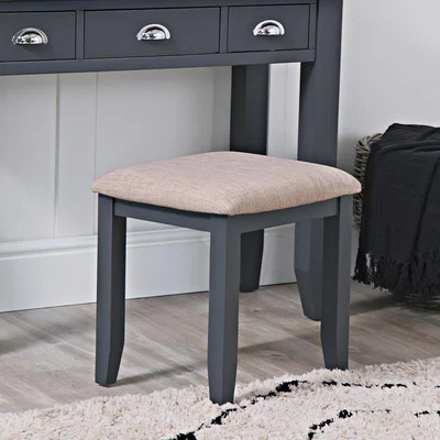 Chiltern Oak Furniture Suffolk Midnight Grey Painted Oak Dressing Stool