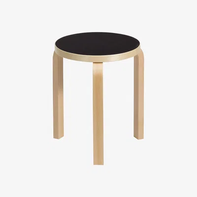 The Conran Shop Stool 60 in Black Linoleum & Natural Lacquered Birch