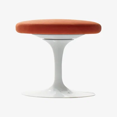 The Conran Shop Tulip Swivel Stool White & Divina Fabric