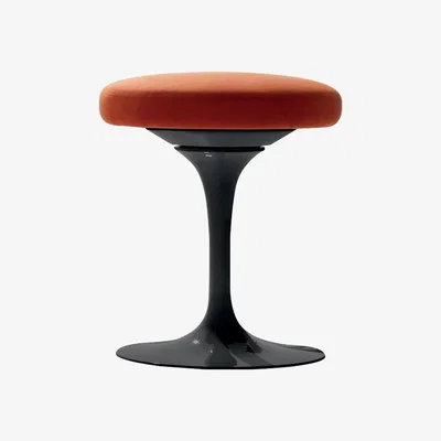 The Conran Shop Tulip Swivel Stool Black & Ultrasuede Fabri