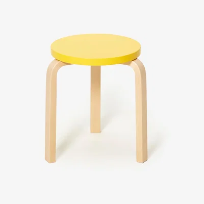 The Conran Shop Stool 60 in Yellow & Natural Lacquered Birch