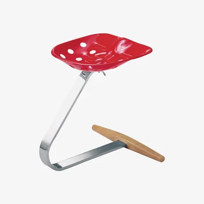 The Conran Shop Mezzadro Stool Chrome & Red