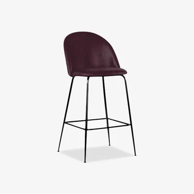Cult Furniture £30  Off   Heather Kitchen Stool, Dark Red Leg Colour: Black