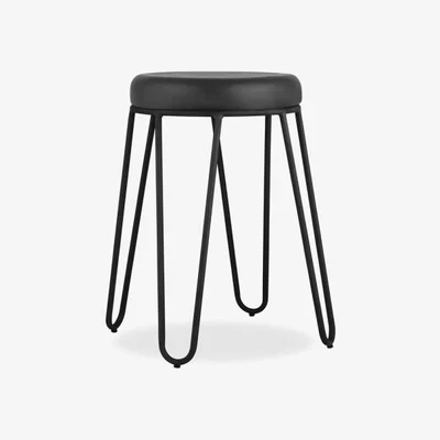 Cult Furniture Hairpin Low Stool, Black Seat Colour: Black Seat
