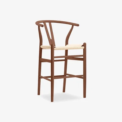 Cult Furniture £50 Off Wish Wooden Kitchen Stool, Natural Weave & Light Walnut