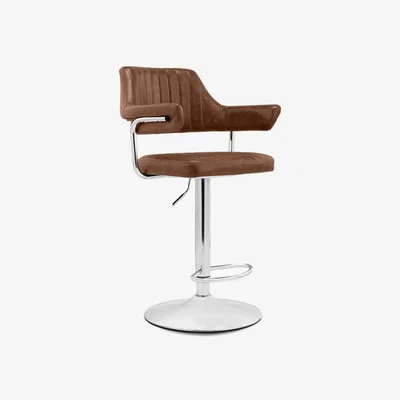 Cult Furniture Mindy Adjustable Stool, Vintage Tan & Chrome
