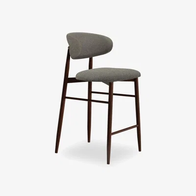 Cult Furniture £20  Off  Halston Kitchen Stool, Speckled Grey Sustainable Fabric