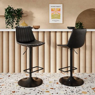 Cult Furniture Barker Adjustable Stool, Vintage Black