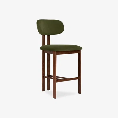 Cult Furniture £20  Off  Arbor Kitchen Stool, Olive Green Sustainable Velvet