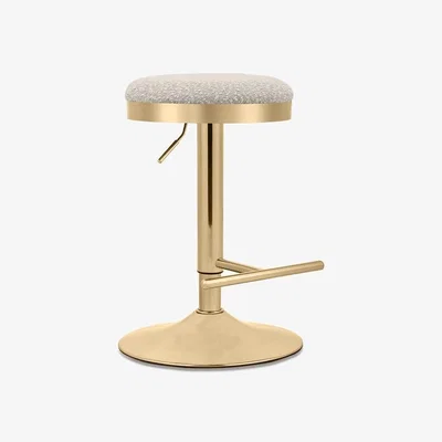 Cult Furniture Romy Adjustable Stool, Speckled Stone Sustainable Boucle