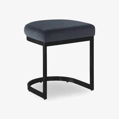 Cult Furniture Matteo Low Stool, Ink Grey Sustainable Velvet
