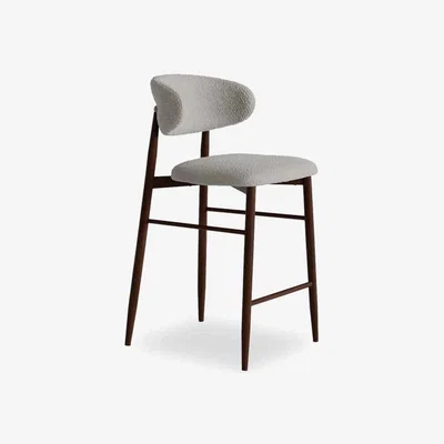 Cult Furniture £20  Off  Halston Kitchen Stool, Speckled Stone Sustainable Boucle
